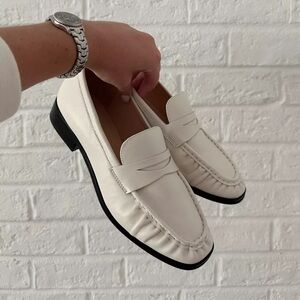 J. Crew Maison ruched loafers in leather - Ivory